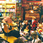 Performing at the Book Revue.